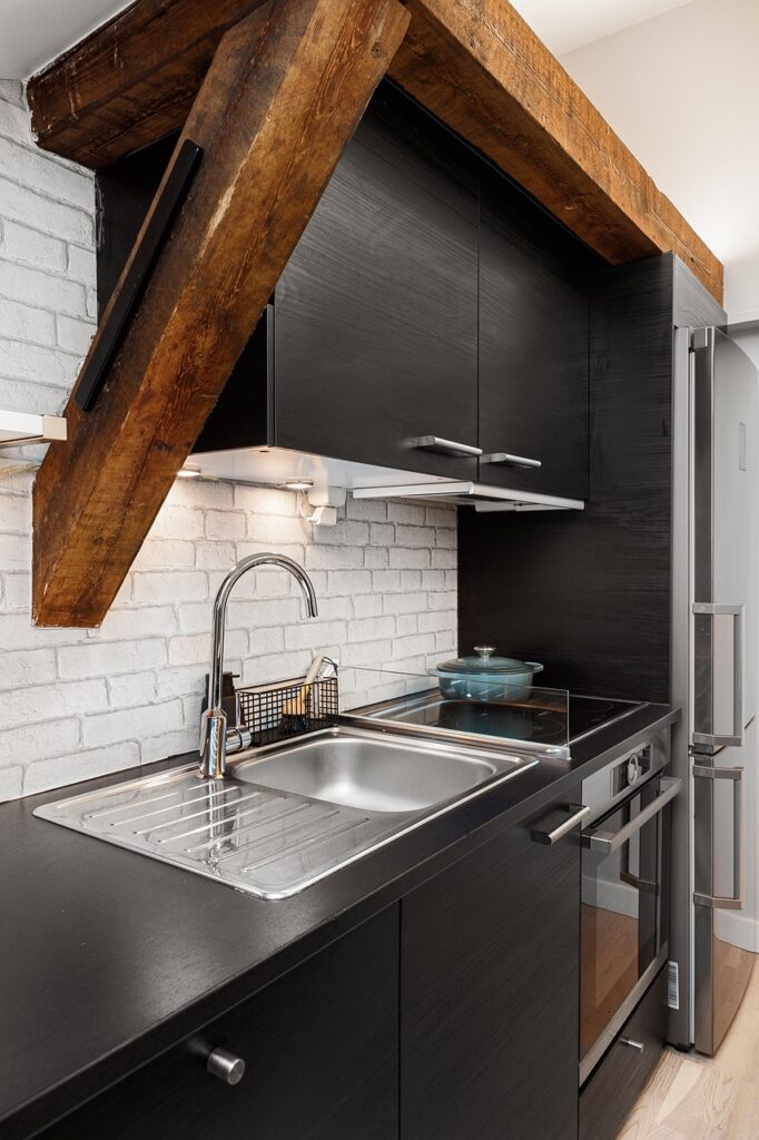 kitchen, real estate, interior, house, luxury, table, sink, cabinet, shelf, home, equipment